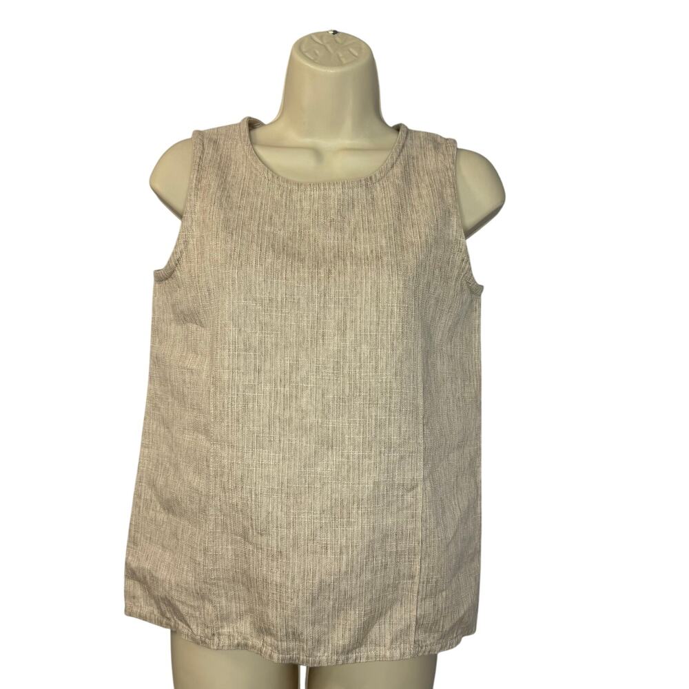 Roberto Collina Cotton Linen Sleeveless Top Open Back Minimalist Beach Natural S